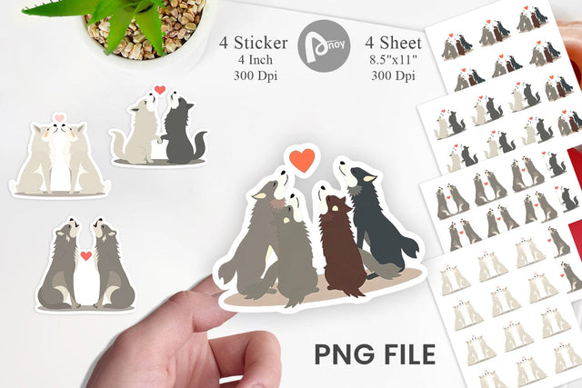 Sticker Love Wolf Sublimation artnoy 