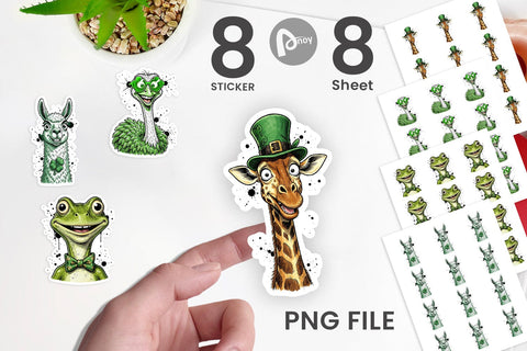 Sticker Lucky St Paddys Animal Art Sublimation artnoy 