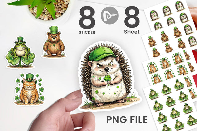 Sticker Lucky St Patricks Animal Sublimation artnoy 