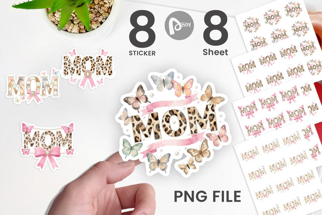 Sticker Luxury Watercolor MOM Pearl Sublimation artnoy 