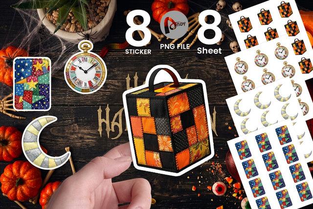 Sticker Macabre Gothic Curio Patchwork Sublimation artnoy 