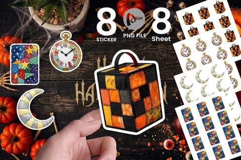 Sticker Macabre Gothic Curio Patchwork Sublimation artnoy 