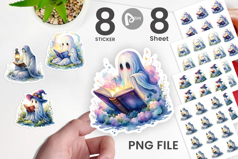 Sticker Magical Spellbook Ghost Sublimation artnoy 