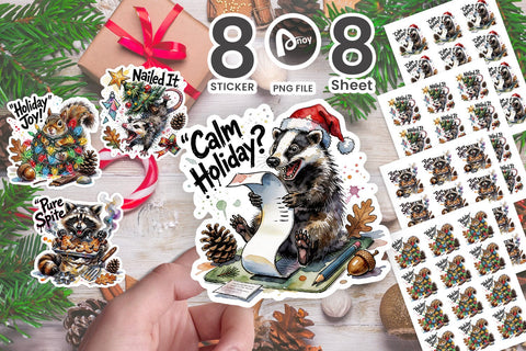 Sticker Manic Festive Stress Meltdowns Quotes Sublimation artnoy 