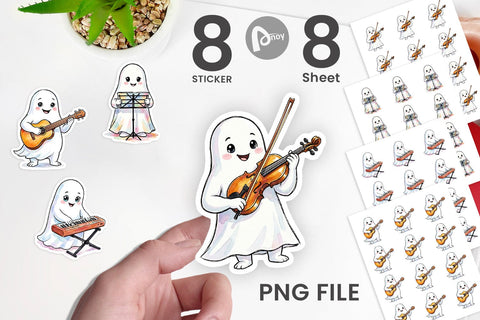 Sticker Melodic Music Teacher Ghost Sublimation artnoy 