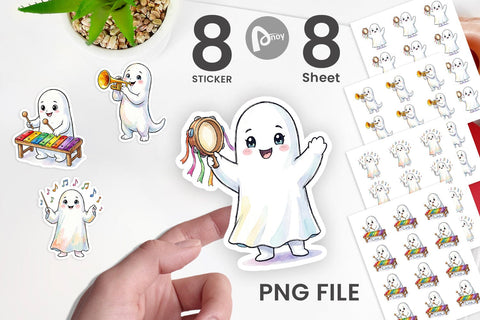 Sticker Melodic Music Teacher Ghost Sublimation artnoy 