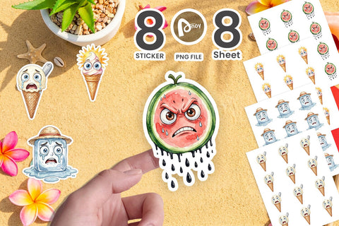 Sticker Melting Sweet Snack Watercolor Sublimation artnoy 
