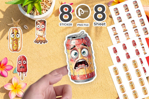 Sticker Melting Sweet Snack Watercolor Sublimation artnoy 
