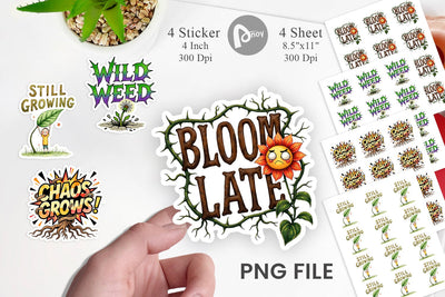 Sticker Messy Growth Reluctant Blooming Sublimation artnoy 
