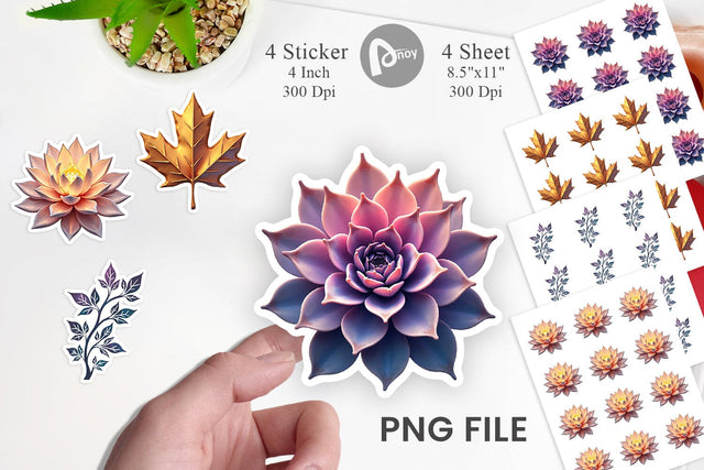 Sticker Metallic Botanicals Sublimation artnoy 