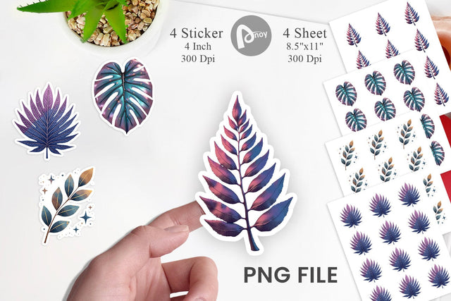 Sticker Metallic Botanicals Sublimation artnoy 