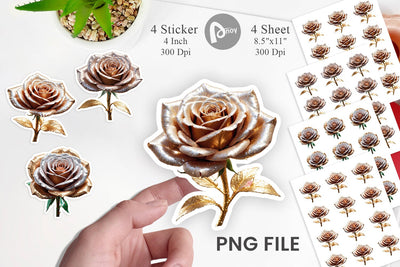 Sticker Metallic Rose Sublimation artnoy 