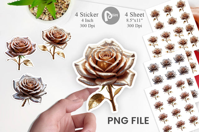 Sticker Metallic Rose Sublimation artnoy 