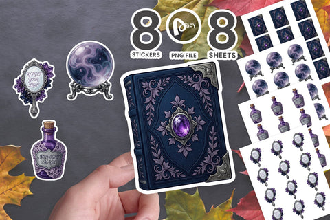 Sticker Midnight Celestial Botanical Magic SVG artnoy 