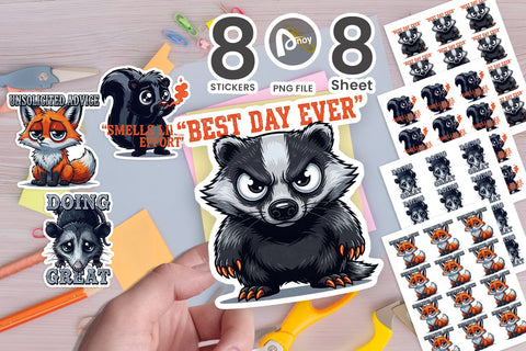 Sticker Midnight Forest Misanthrope Critters Sublimation artnoy 