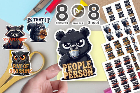 Sticker Midnight Forest Misanthrope Critters Sublimation artnoy 