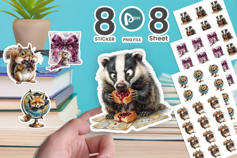 Sticker Mischievous Library Thief Animal Sublimation artnoy 