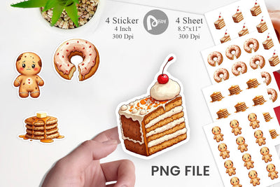 Sticker Misfit Gingerbread Sweets & Treats Watercolor Sublimation artnoy 