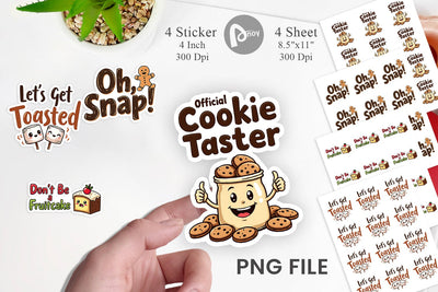 Sticker Misfit Holiday Treats: Funny Foodie Quotes Sublimation artnoy 