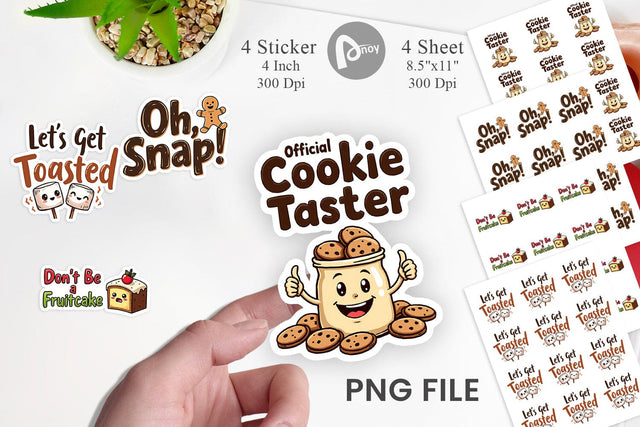 Sticker Misfit Holiday Treats: Funny Foodie Quotes Sublimation artnoy 