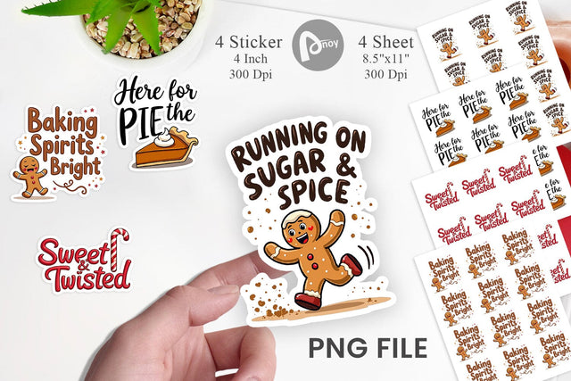 Sticker Misfit Holiday Treats: Funny Foodie Quotes Sublimation artnoy 