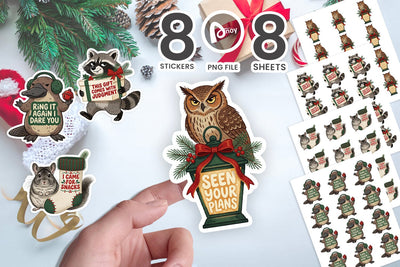 Sticker Mistletoe Side Eye Sarcastic Pets SVG artnoy 