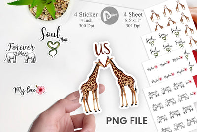 Sticker Modern Jungle Heart Minimalist Valentine Quotes Sublimation artnoy 