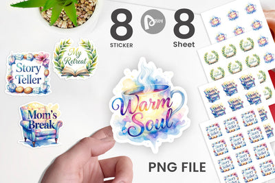 Sticker Mom Reading Quotes Sublimation artnoy 