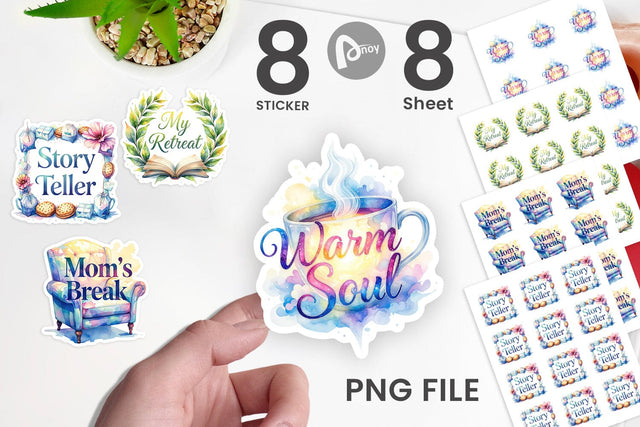 Sticker Mom Reading Quotes Sublimation artnoy 