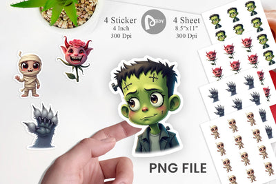 Sticker Monster Mashups Sublimation artnoy 