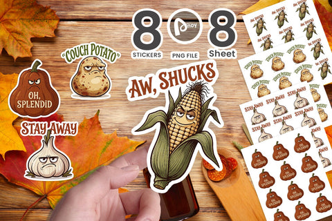 Sticker Mood-Swung Autumn Harvest Vegetables Quote Sublimation artnoy 
