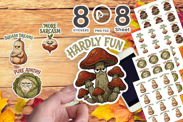 Sticker Mood-Swung Autumn Harvest Vegetables Quote Sublimation artnoy 