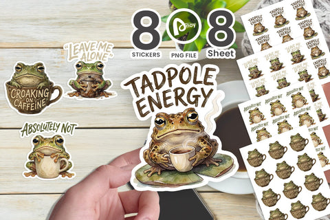 Sticker Moody Amphibian Coffee Club Quotes Sublimation artnoy 