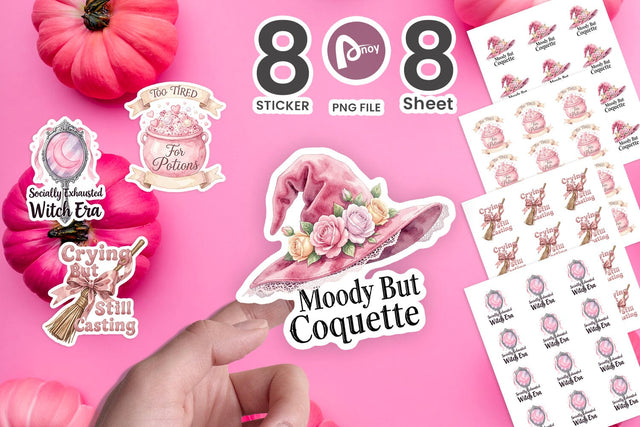 Sticker Moody Coquette Spell Watercolor Sublimation artnoy 