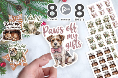 Sticker Moody Sarcastic Christmas Pets Watercolor SVG artnoy 