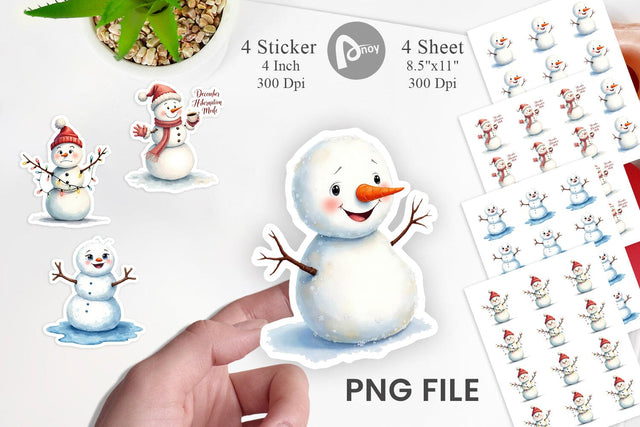 Sticker Moody Snowmen Sublimation artnoy 