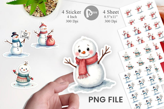 Sticker Moody Snowmen Sublimation artnoy 