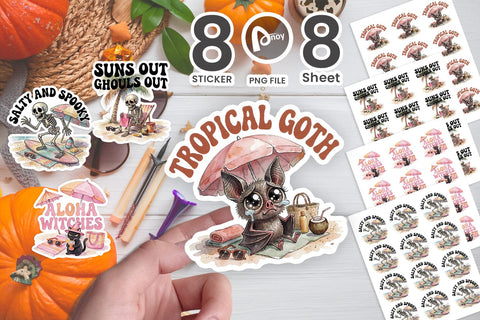 Sticker Moody Socially Exhausted Ghouls Quotes Sublimation artnoy 