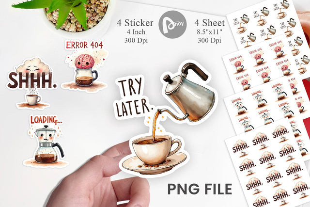 Sticker Morning Grump Coffee Sarcastic Quotes Sublimation artnoy 