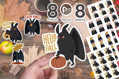 Sticker Mothman Pumpkin Spice Naive SVG artnoy 