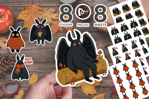 Sticker Mothman Pumpkin Spice Naive SVG artnoy 
