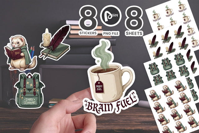 Sticker Mystical Midnight Cozy Study Art SVG artnoy 