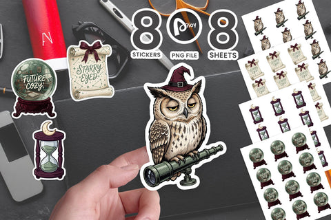 Sticker Mystical Midnight Cozy Study Art SVG artnoy 