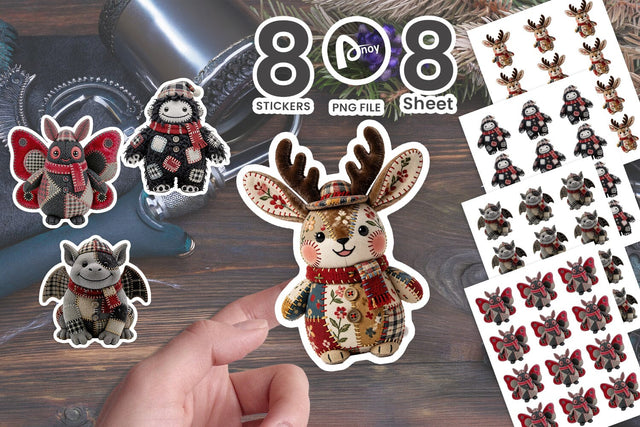 Sticker Mythic Winter Cryptid Plushies Sublimation artnoy 