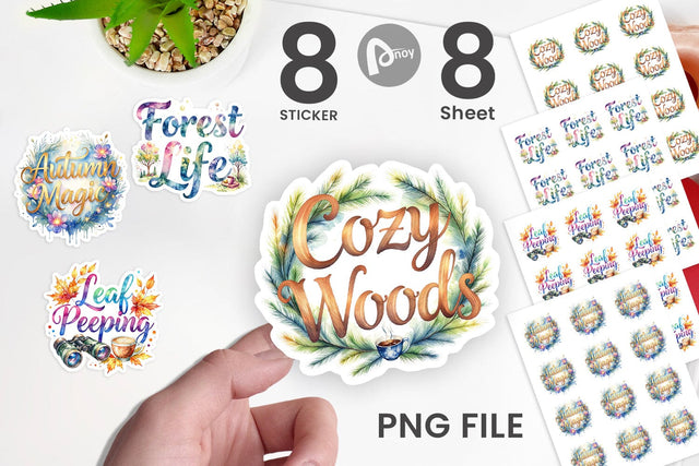 Sticker Nature Forest Coffee Quotes Sublimation artnoy 