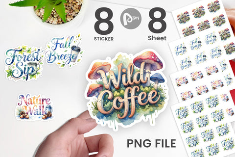 Sticker Nature Forest Coffee Quotes Sublimation artnoy 