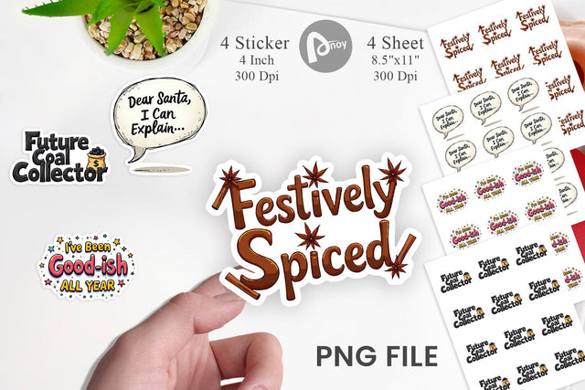 Sticker Naughty List Funny Christmas Sublimation artnoy 