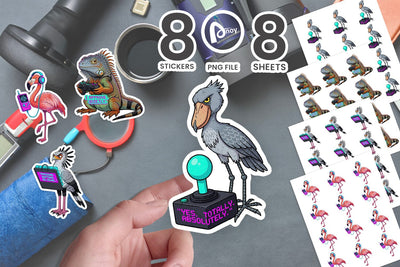 Sticker Neon Arcade Eye Roll Aviary SVG artnoy 