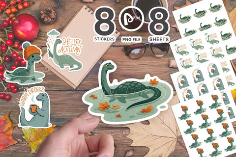 Sticker Nessie Cozy Autumn Pond Life SVG artnoy 