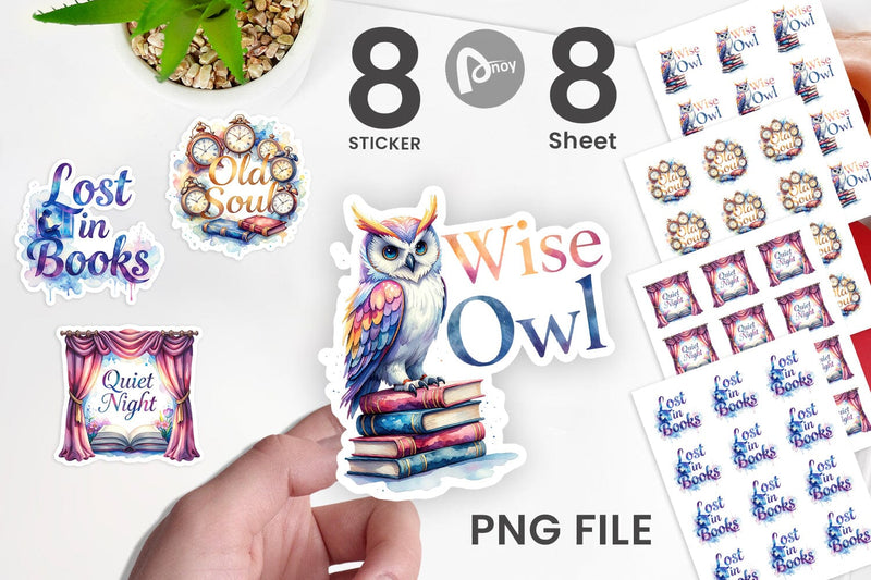 Sticker Night Owl Quotes Sublimation artnoy 